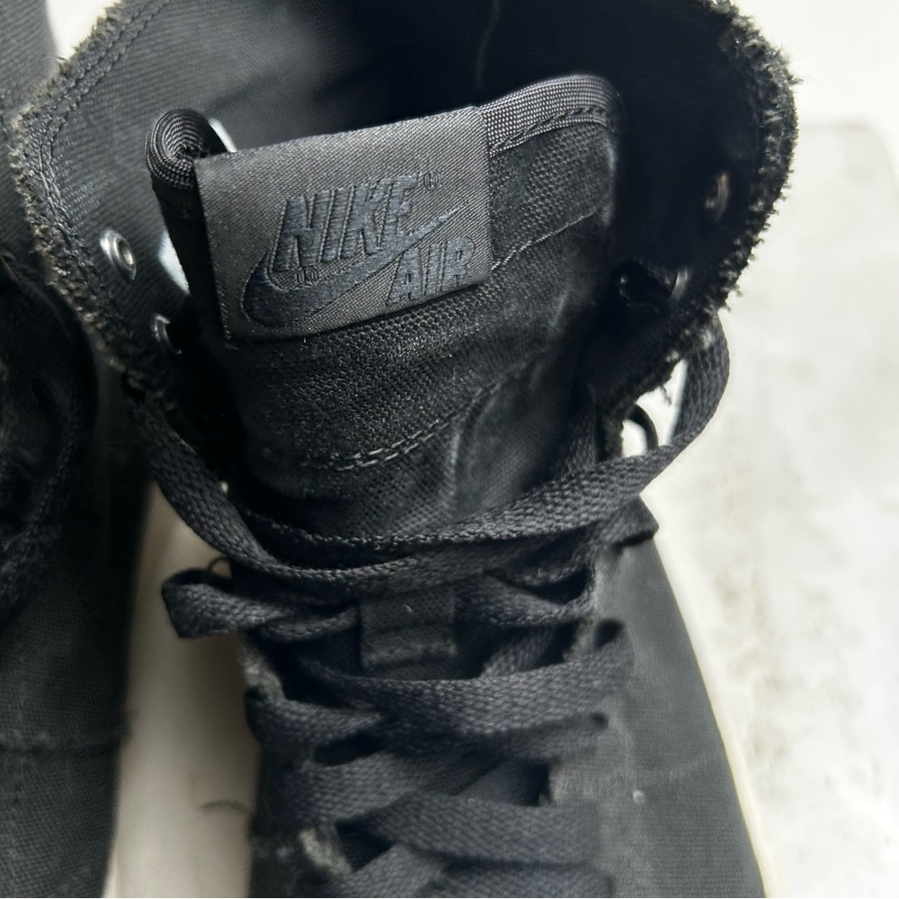 Nike Air Jordan Black Canvas High-Top Sneakers - Picture 3 of 11